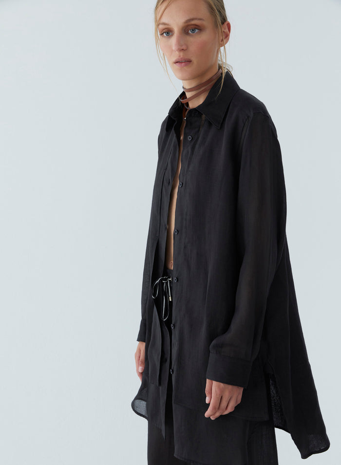 Lorena Antoniazzi MAXI CAMICIA IN RAMIE Pezzi Unici