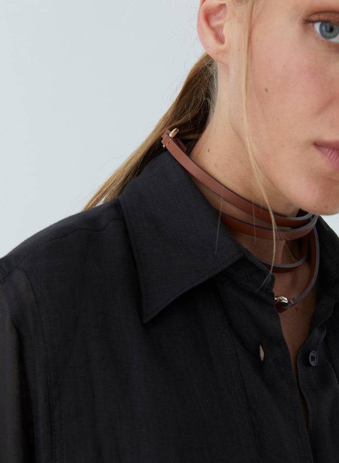 Lorena Antoniazzi MAXI CAMICIA IN RAMIE Pezzi Unici