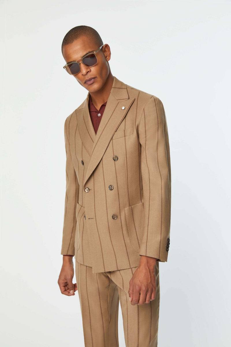 Lubiam Abito TOM non trattato gessato beige Abito TOM non trattato gessato beige Soddisfazione Garantita