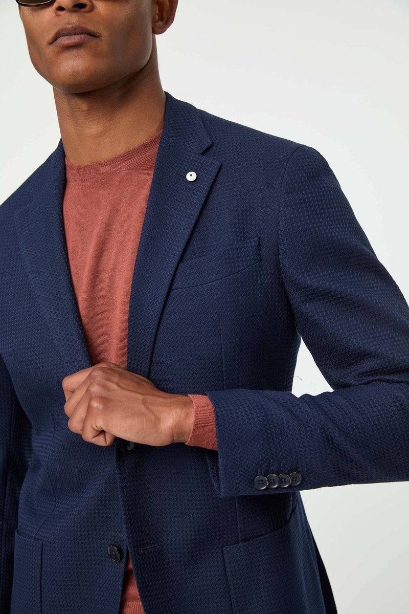 Lubiam Giacca JACK blu notte lavorata Giacca JACK blu notte lavorata Moda