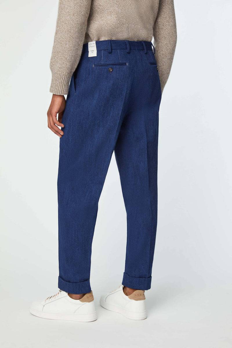 Lubiam Pantalone Jaco Sartorial Indigo blu denim Pantalone Jaco Sartorial Indigo blu denim Negozi Online