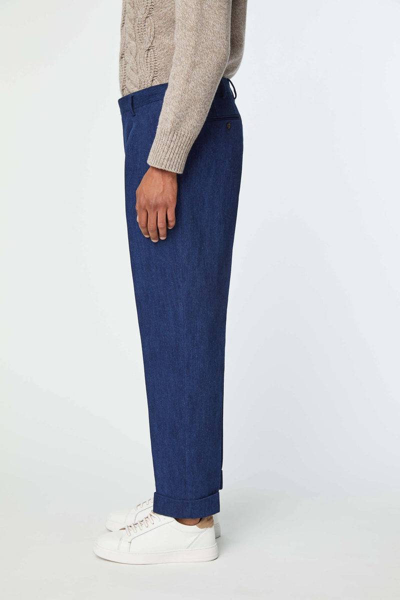 Lubiam Pantalone Jaco Sartorial Indigo blu denim Pantalone Jaco Sartorial Indigo blu denim Negozi Online