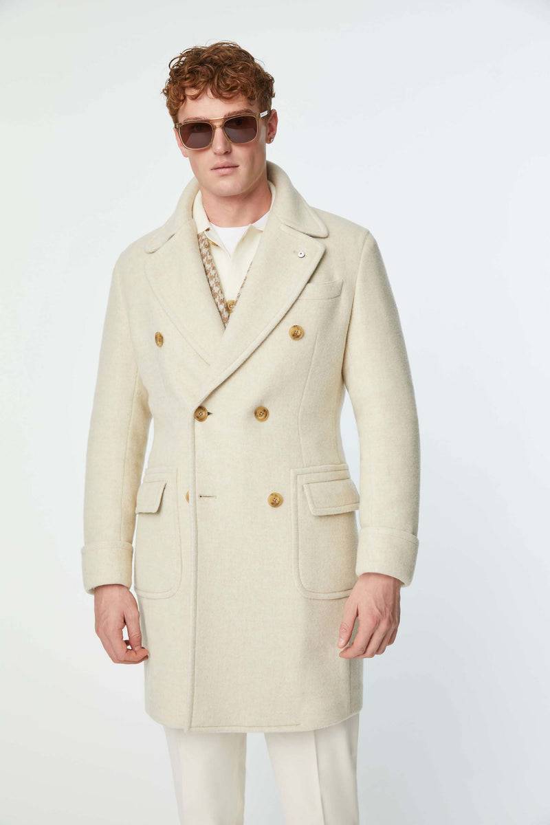 Lubiam Cappotto doppiopetto non trattato bianco Cappotto doppiopetto non trattato bianco Affare Del Giorno
