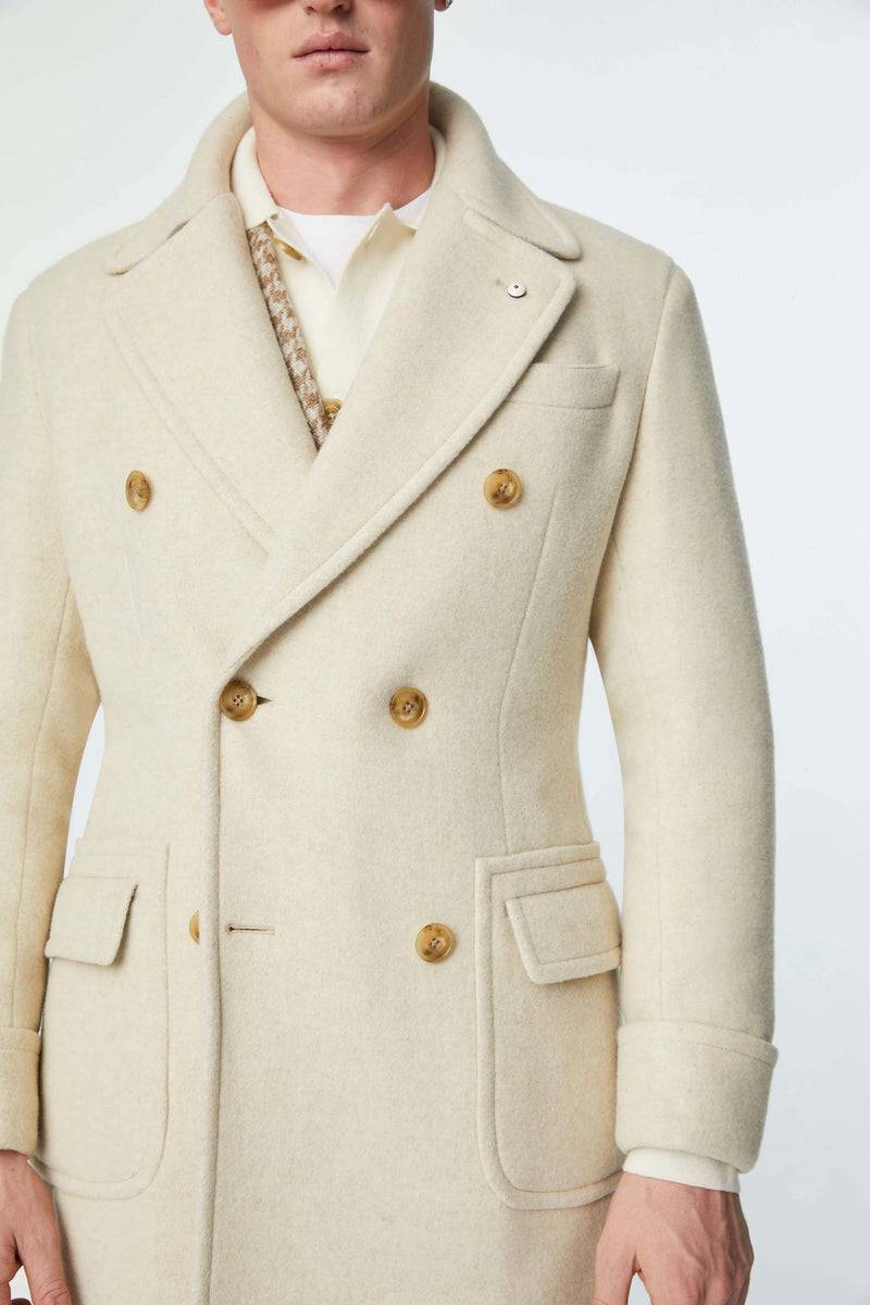 Lubiam Cappotto doppiopetto non trattato bianco Cappotto doppiopetto non trattato bianco Affare Del Giorno