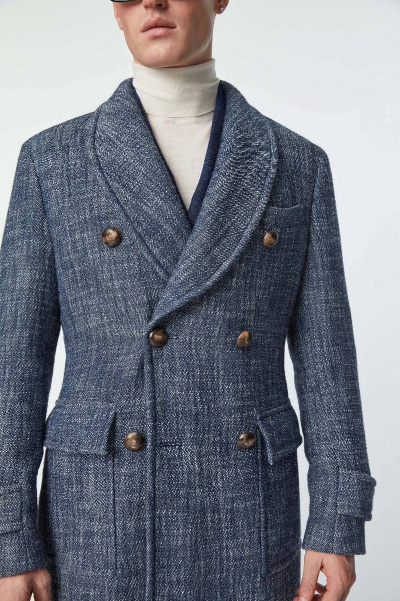 Lubiam Cappotto doppiopetto Sartorial Indigo Cappotto doppiopetto Sartorial Indigo Economico
