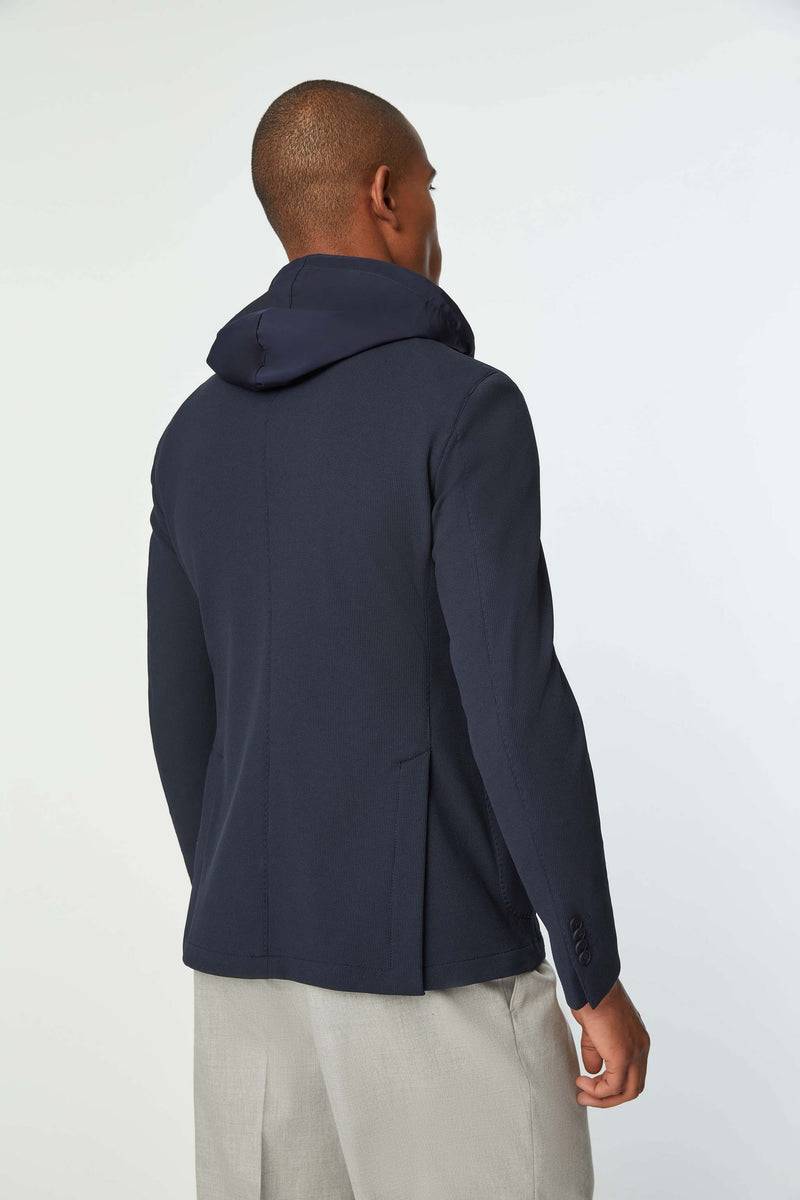 Lubiam Travel jacket con cappuccio blu Travel jacket con cappuccio blu Hotsell