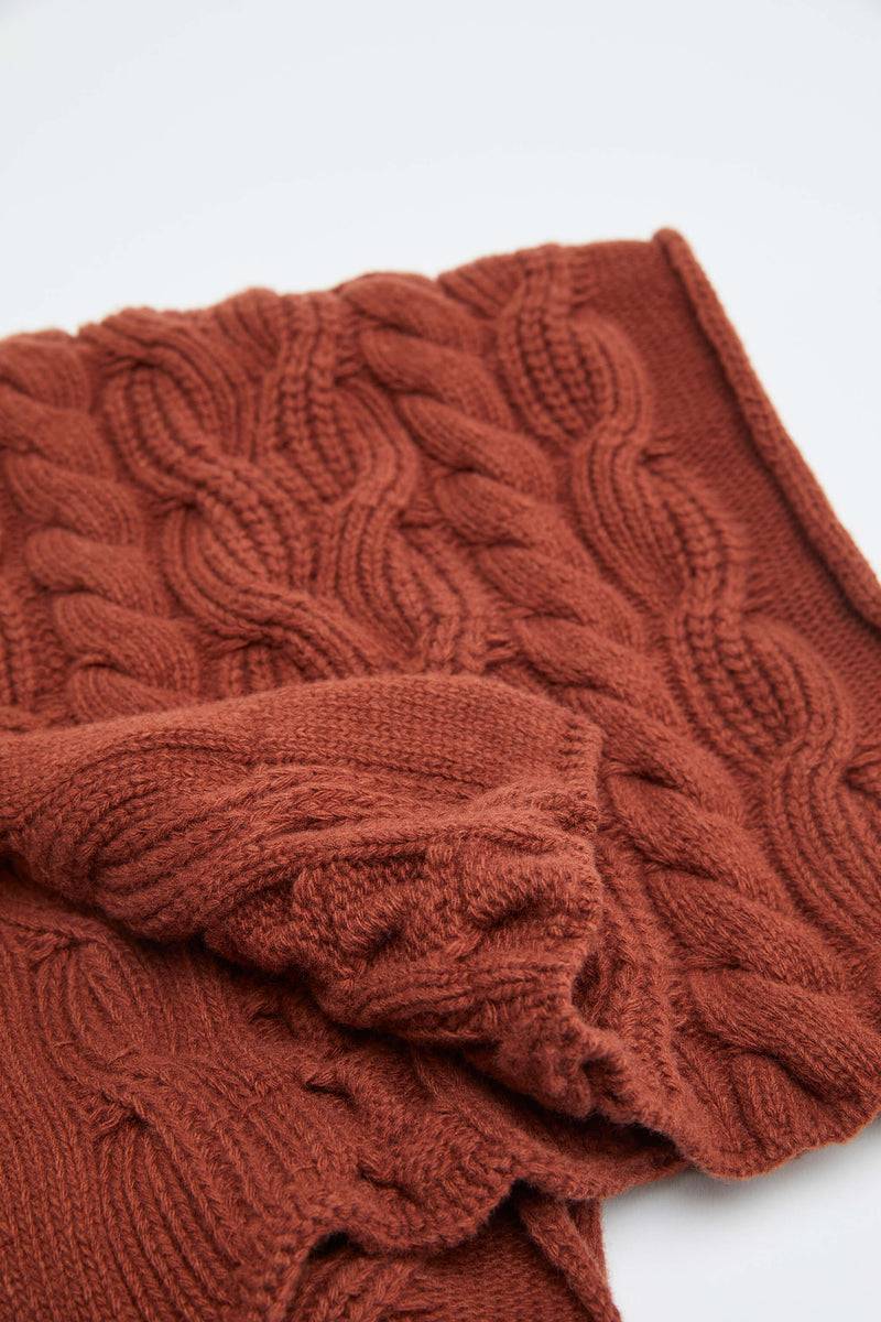 Lubiam Sciarpa in maglia lavorata bordeaux Sciarpa in maglia lavorata bordeaux Vendita Economica