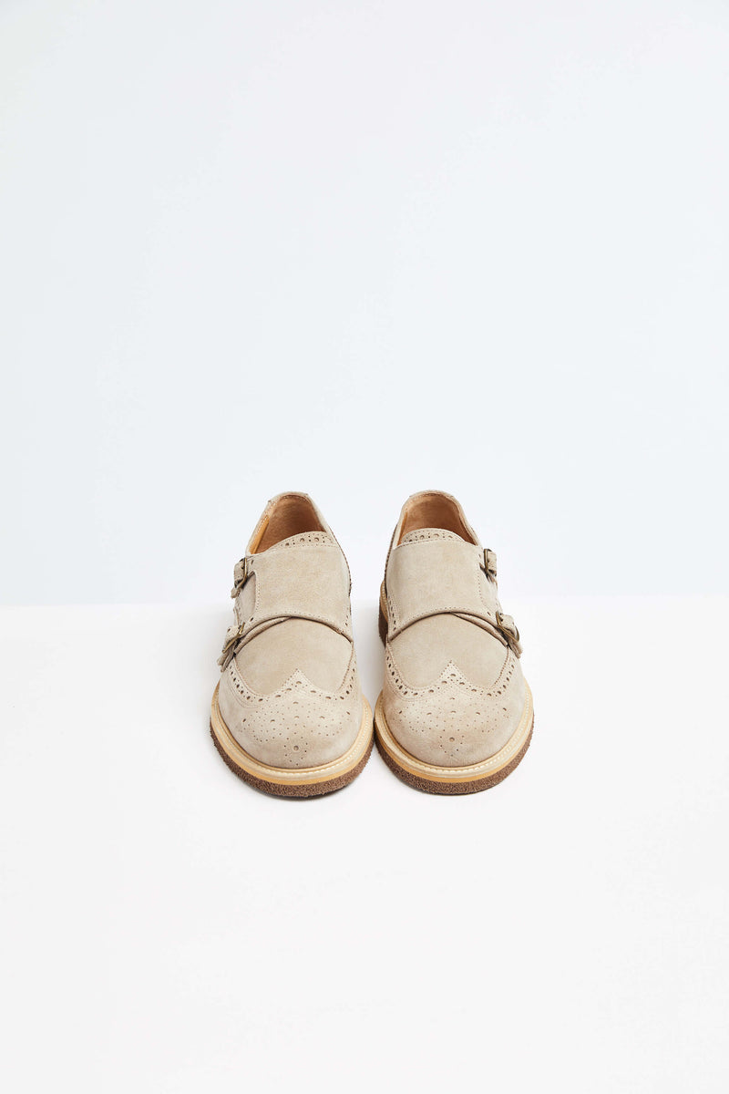 Lubiam Monkstrap in pelle beige Monkstrap in pelle beige Vendita Calda