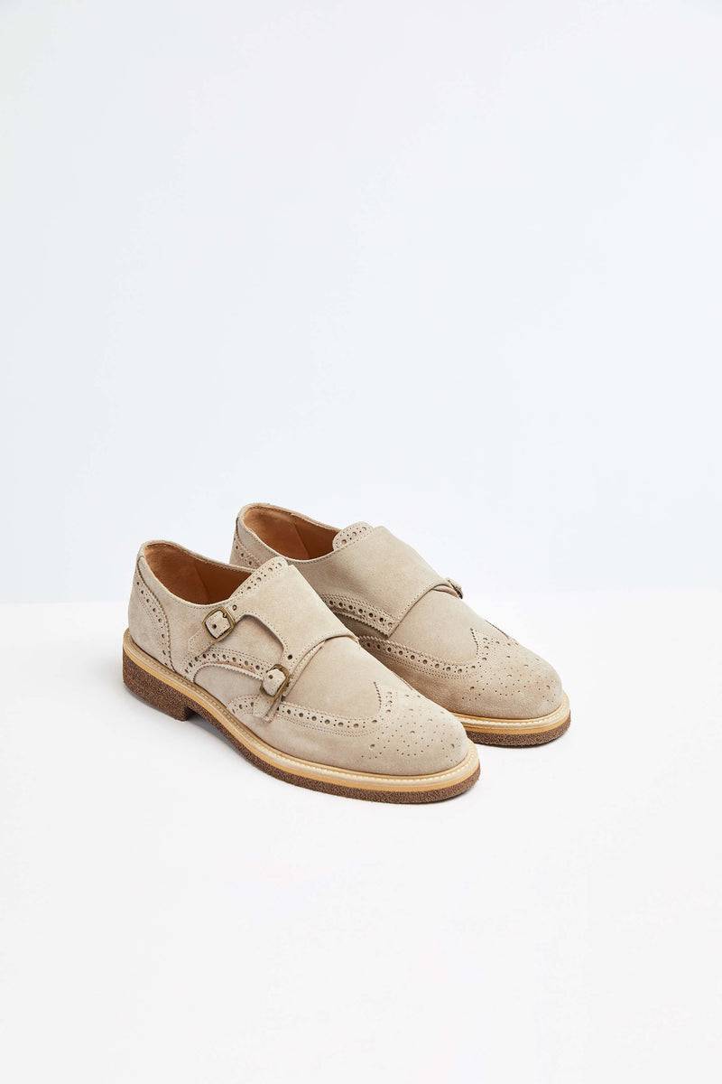 Lubiam Monkstrap in pelle beige Monkstrap in pelle beige Vendita Calda