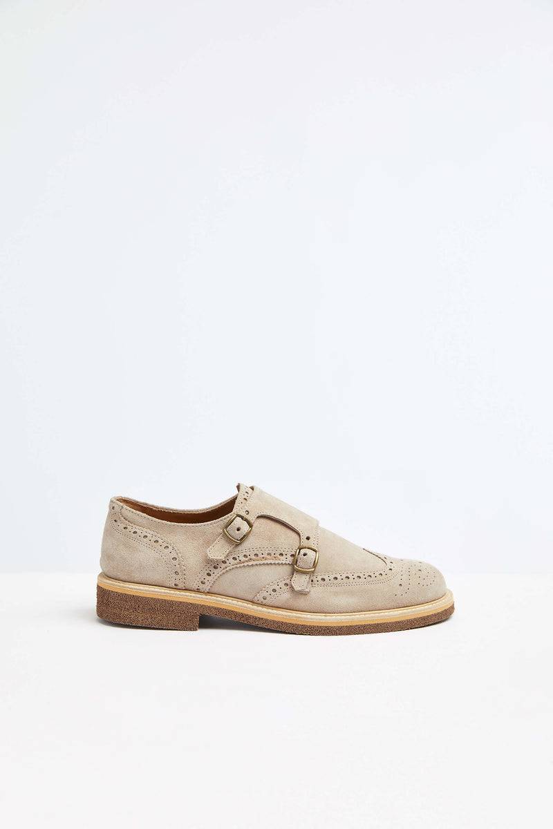 Lubiam Monkstrap in pelle beige Monkstrap in pelle beige Vendita Calda