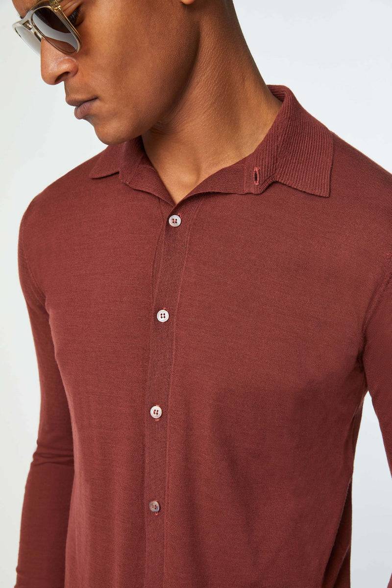 Lubiam Maglia camicia ultralight bordeaux Maglia camicia ultralight bordeaux Negozio