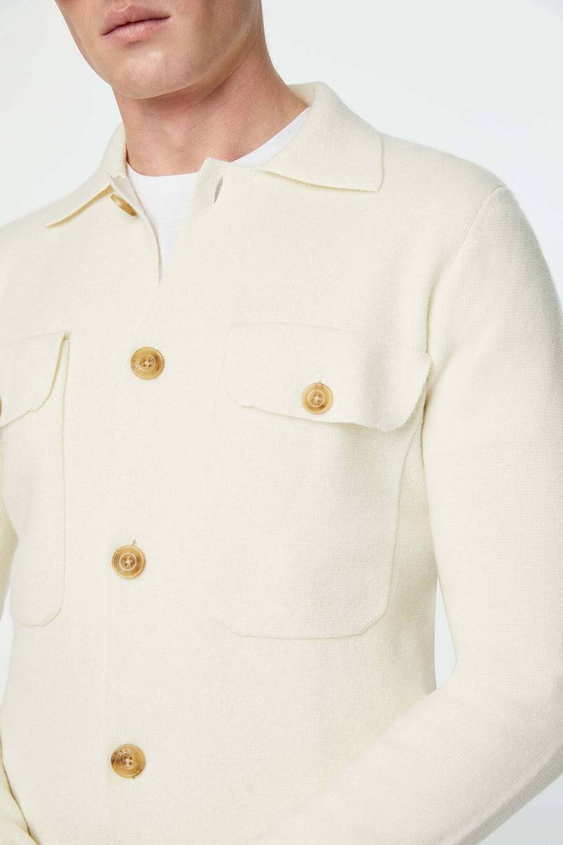 Lubiam Overshirt in maglia calata bianca Overshirt in maglia calata bianca Pezzi Unici