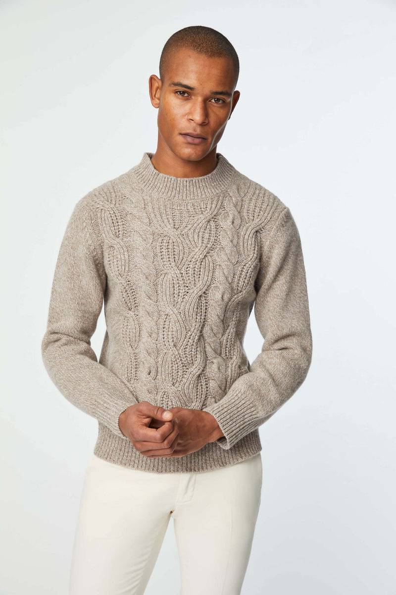 Lubiam Maglia dolcevita con treccia nocciola Maglia dolcevita con treccia nocciola