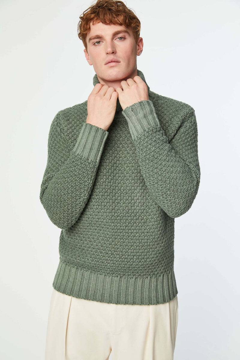 Lubiam Maglia dolcevita lavorata verde Maglia dolcevita lavorata verde Affare Del Giorno