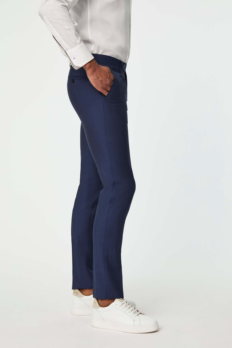 Lubiam Pantalone Duetto MAI TAI in lana blu elettrico Pantalone Duetto MAI TAI in lana blu elettrico Nuovo