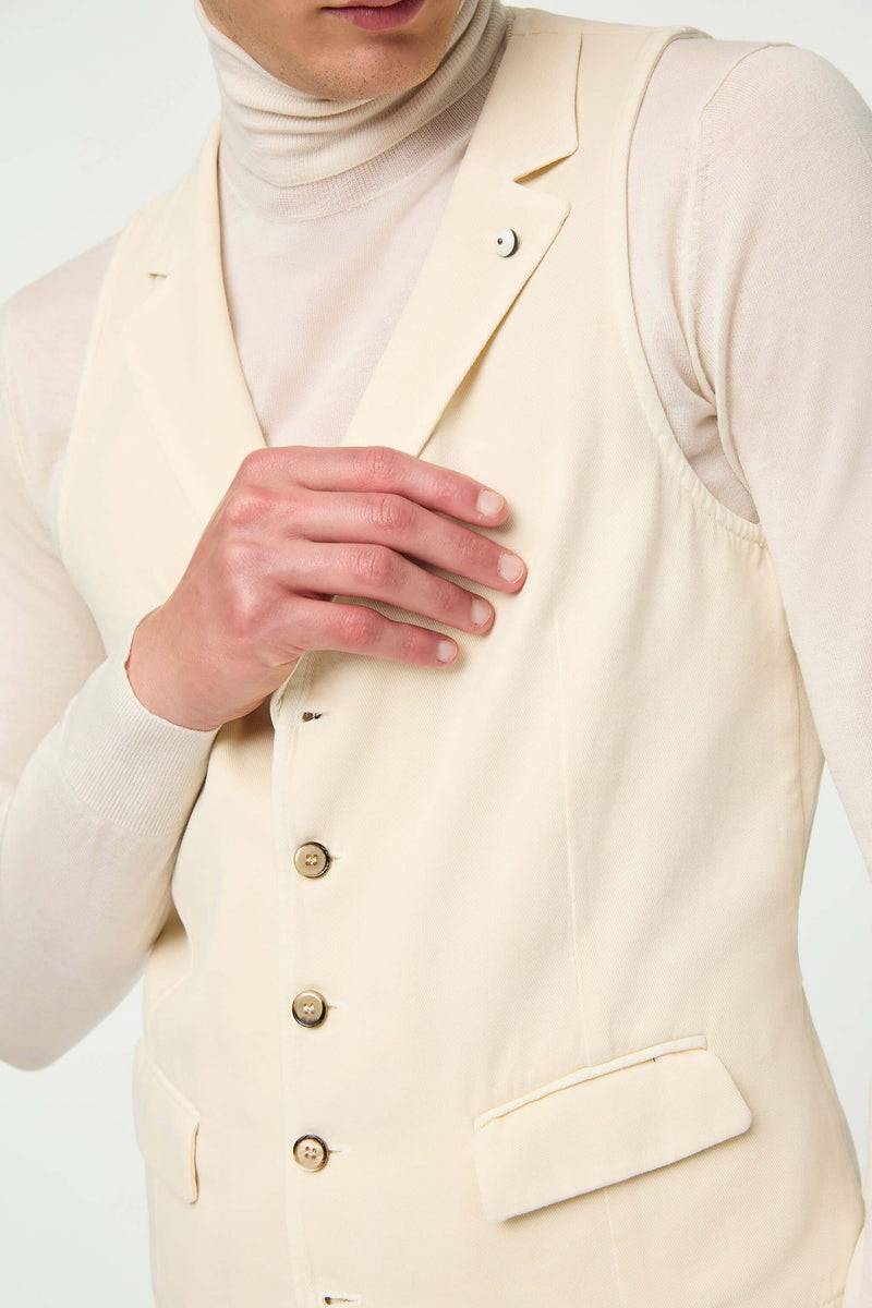 Lubiam Gilet OSCAR tinto capo bianco latte Gilet OSCAR tinto capo bianco latte Shopping Online