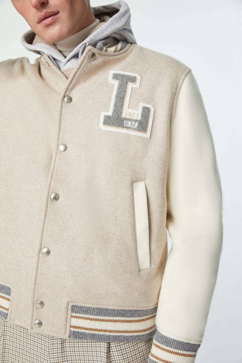 Lubiam Bomber stile college in jersey con patch Bomber stile college in jersey con patch Prezzo Ridotto