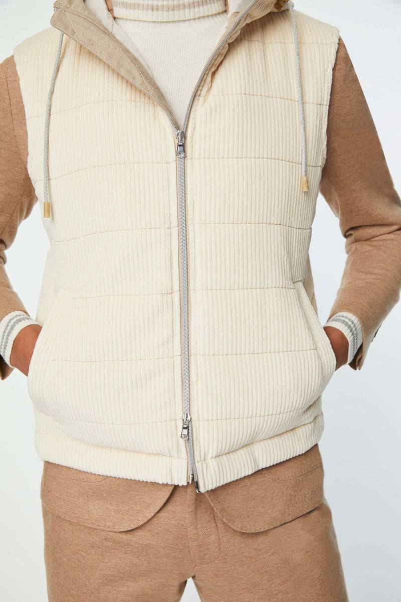 Lubiam Gilet imbottito bianco avorio Gilet imbottito bianco avorio Novità