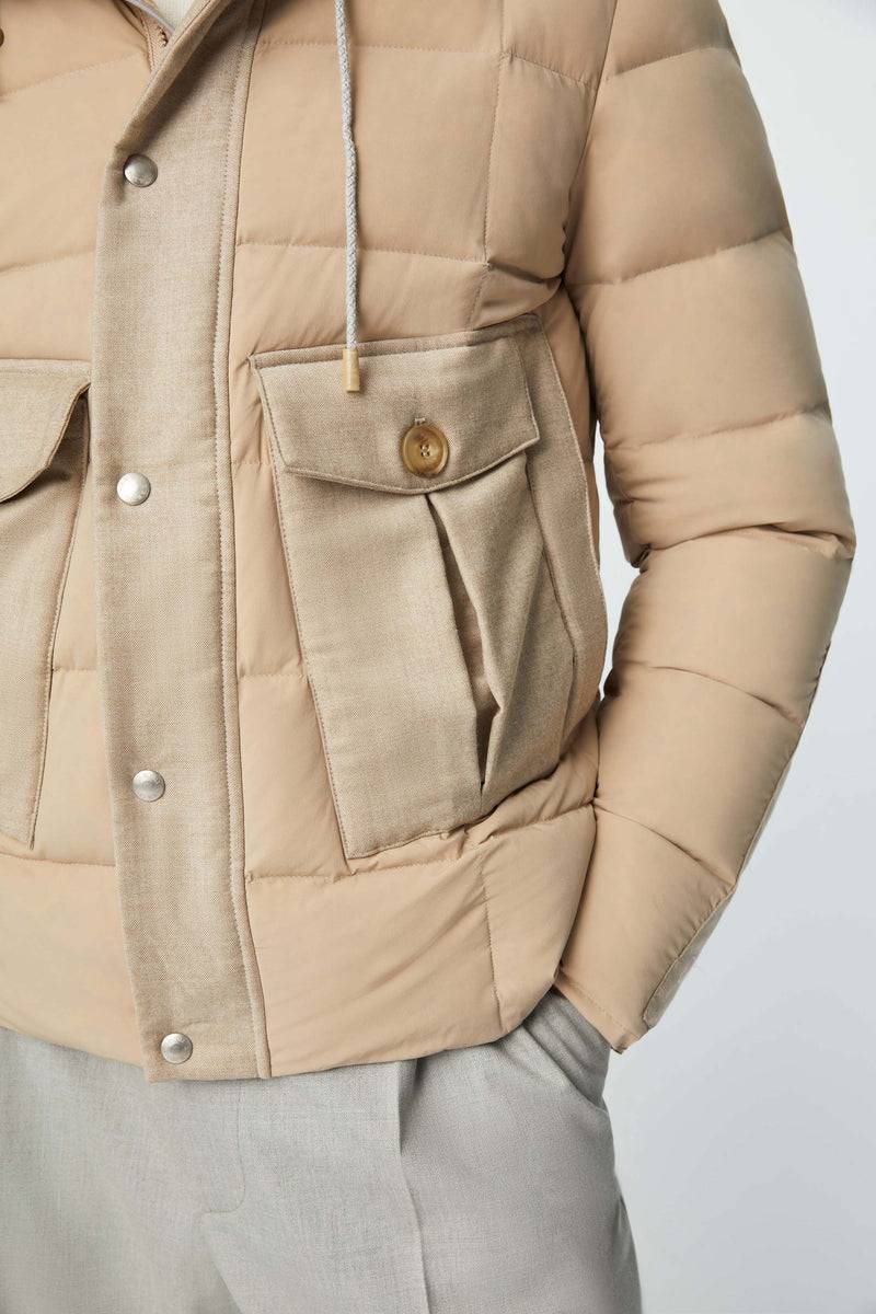 Lubiam Giubbino imbottito con cappuccio beige Giubbino imbottito con cappuccio beige Vendita Economica