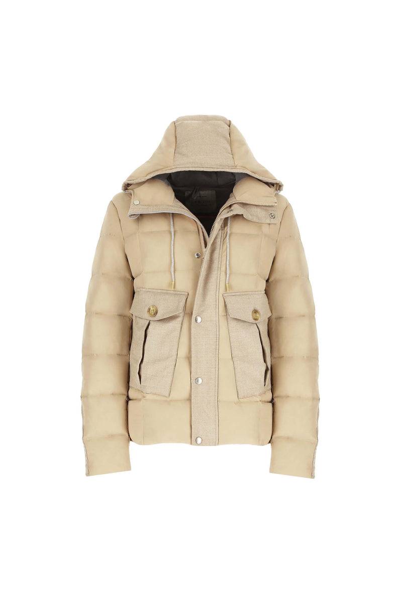 Lubiam Giubbino imbottito con cappuccio beige Giubbino imbottito con cappuccio beige Vendita Economica