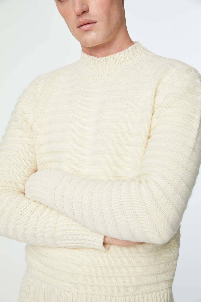 Lubiam Maglia dolcevita lavorata bianco latte Maglia dolcevita lavorata bianco latte Promozione