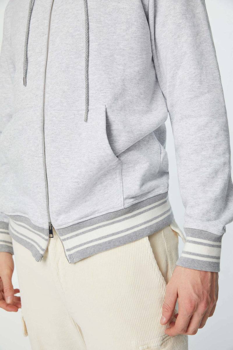 Lubiam Felpa con zip cappuccio grigio melange Felpa con zip cappuccio grigio melange Pezzi Unici