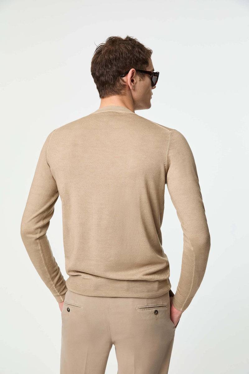 Lubiam Maglia girocollo leggera tinto capo beige Maglia girocollo leggera tinto capo beige Qualità Garantita