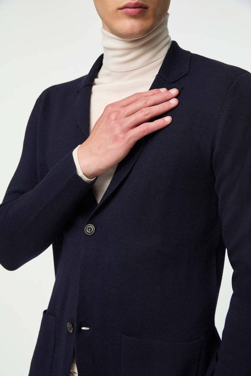 Lubiam Giacca JACK in maglia calata blu Giacca JACK in maglia calata blu Offerta