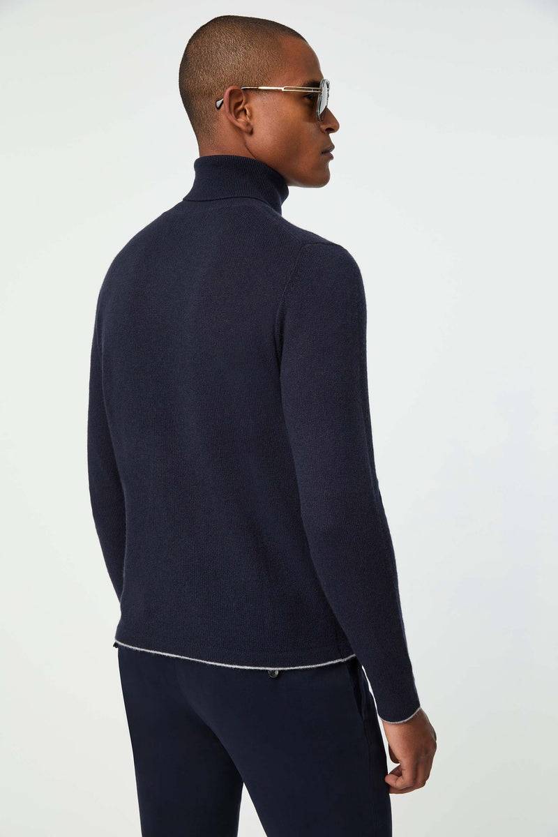 Lubiam Maglia dolcevita blu avio in cashmere Maglia dolcevita blu avio in cashmere Economico