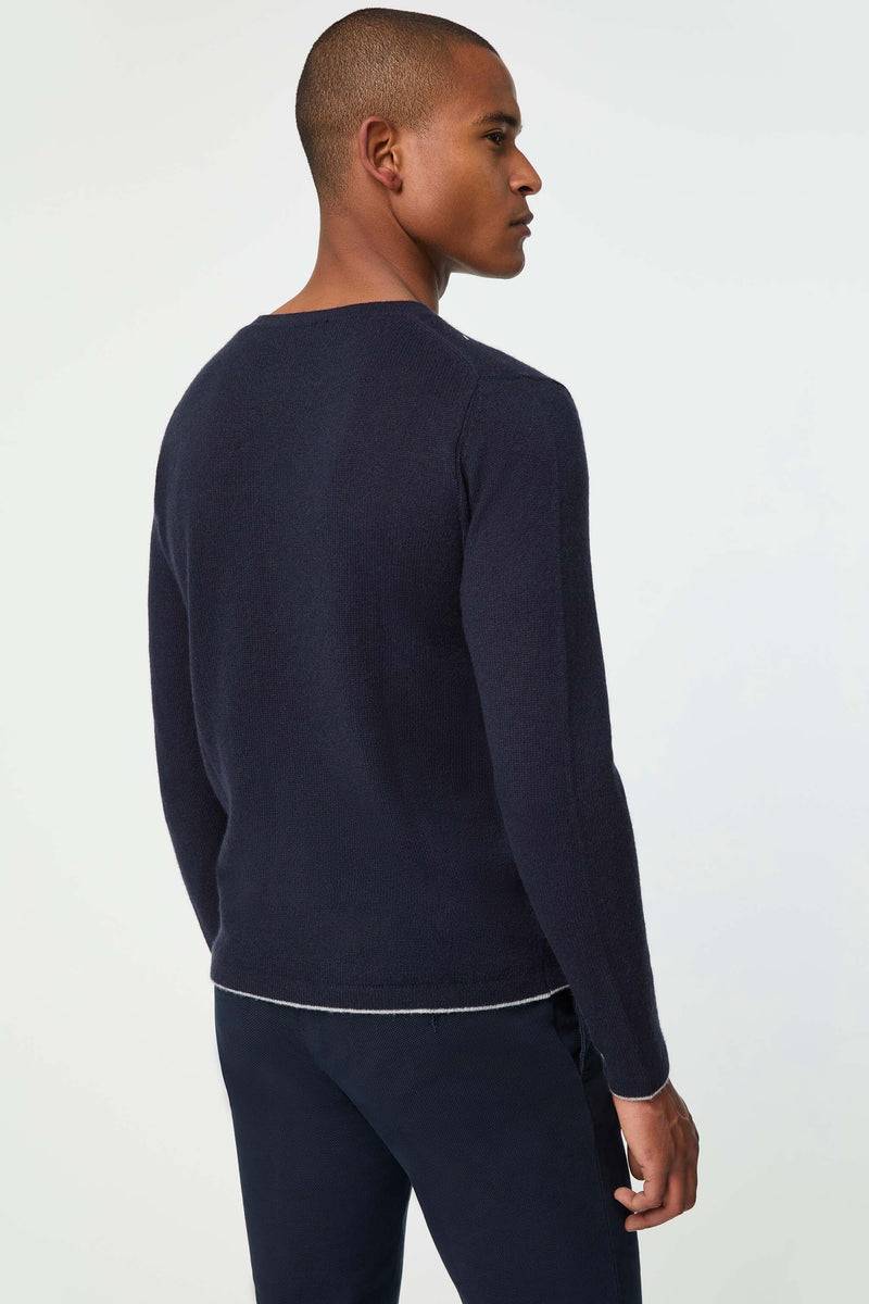 Lubiam Maglia girocollo blu avio in cashmere Maglia girocollo blu avio in cashmere Online