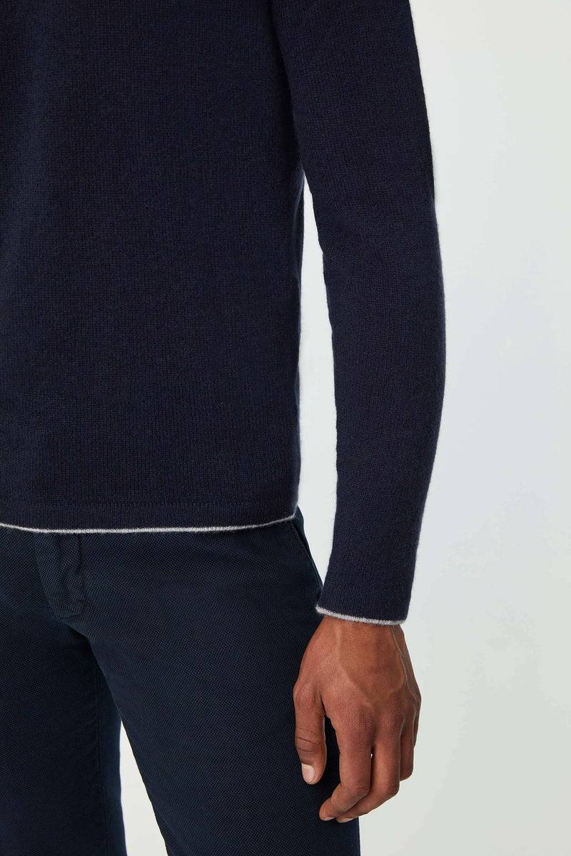 Lubiam Maglia girocollo blu avio in cashmere Maglia girocollo blu avio in cashmere Online