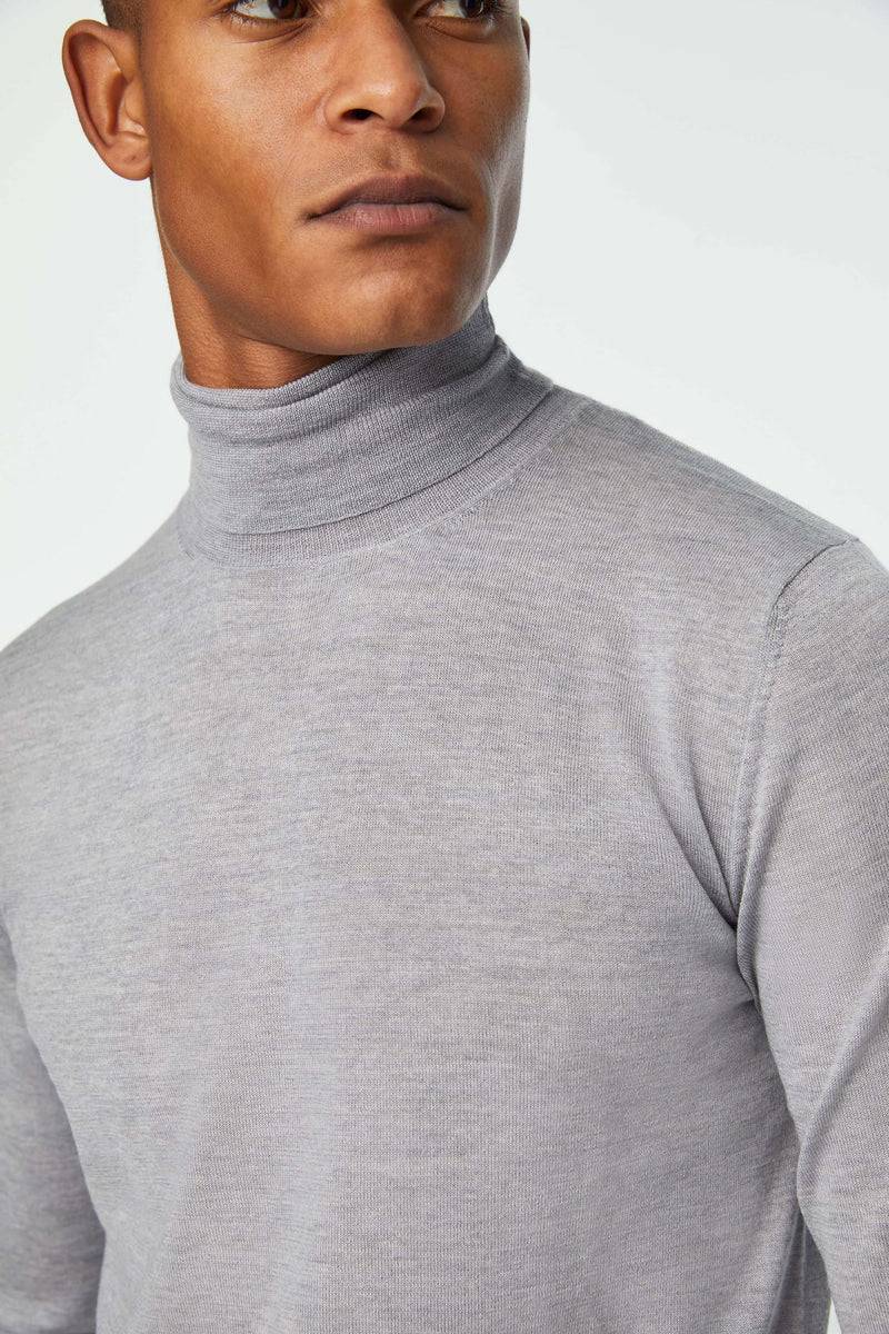 Lubiam Maglia dolcevita grigio ghiaccio Maglia dolcevita grigio ghiaccio In Vendita