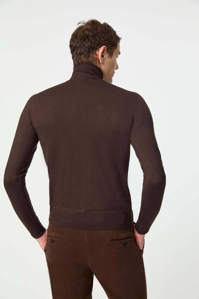 Lubiam Maglia dolcevita in lana leggera marrone Maglia dolcevita in lana leggera marrone Saldi