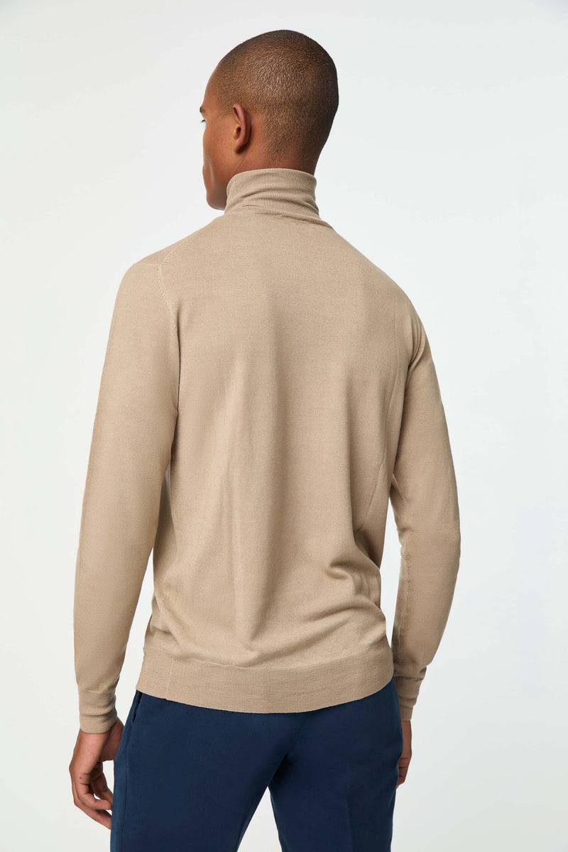 Lubiam Maglia dolcevita in lana leggera beige Maglia dolcevita in lana leggera beige Vendita Economica