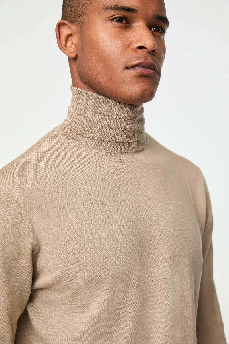 Lubiam Maglia dolcevita in lana leggera beige Maglia dolcevita in lana leggera beige Vendita Economica