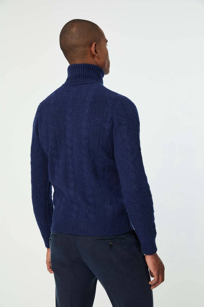 Lubiam Maglia dolcevita lavorata blu oceano Maglia dolcevita lavorata blu oceano Saldi Di Fabbrica