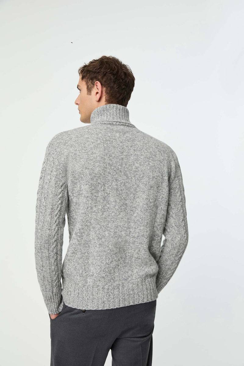Lubiam Maglia dolcevita lavorata grigio melange Maglia dolcevita lavorata grigio melange Vendite Flash