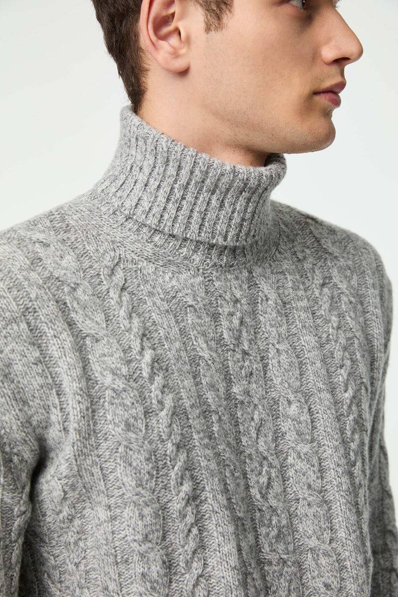 Lubiam Maglia dolcevita lavorata grigio melange Maglia dolcevita lavorata grigio melange Vendite Flash