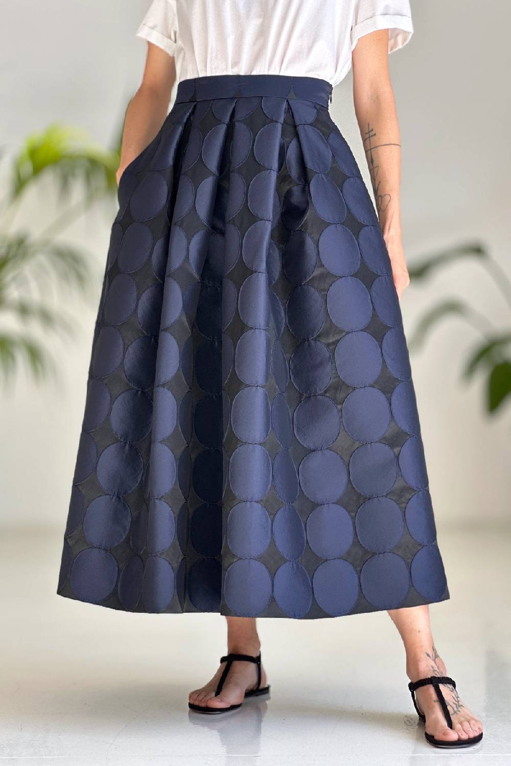 Lunatica Milano Gonna midi Pois Black/Blu Presa