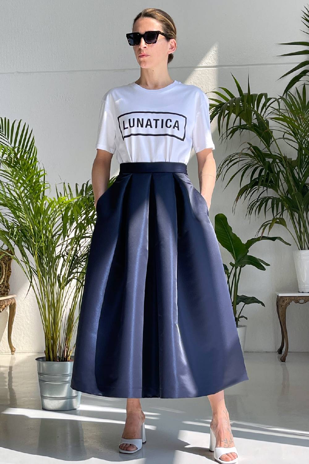 Lunatica Milano Gonna duchesse Blu Notte Fino Al -60%