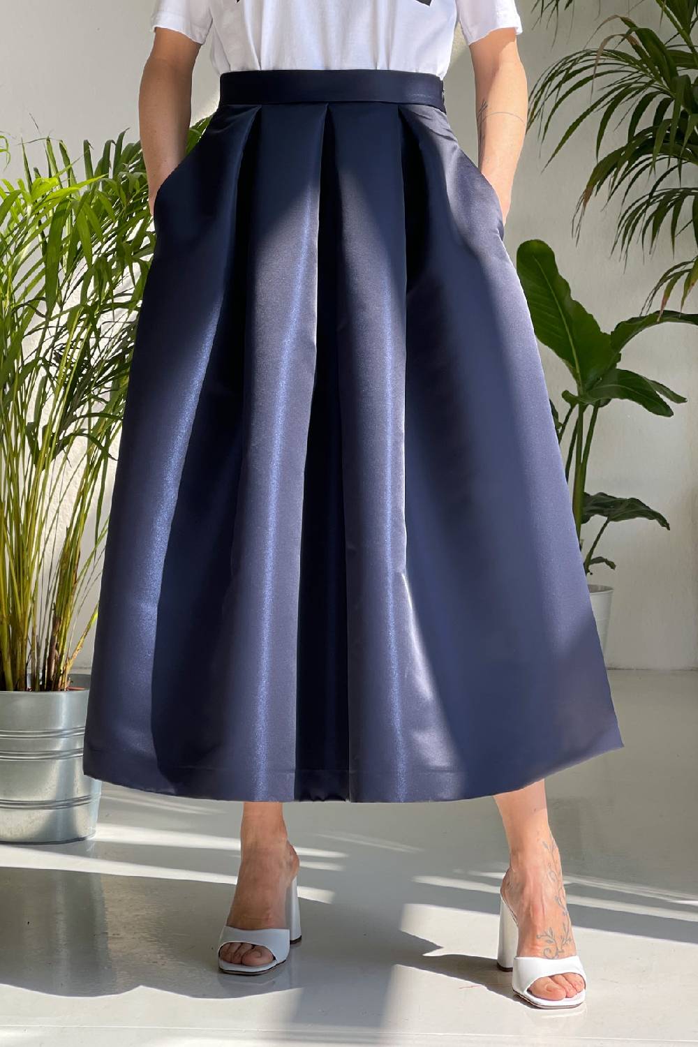 Lunatica Milano Gonna duchesse Blu Notte Fino Al -60%
