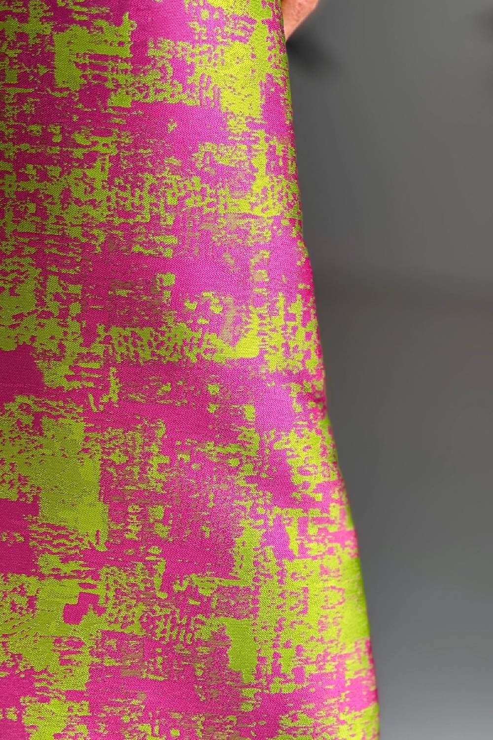 Lunatica Milano Gonna Svasata Abstract Green Fucsia Economico