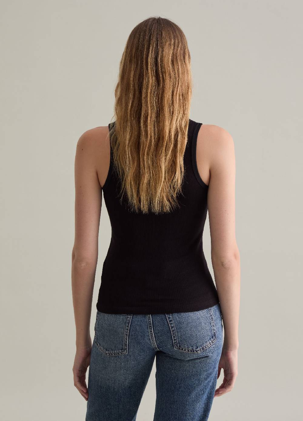 PIOMBO Tank top in viscosa stretch a costine In Linea