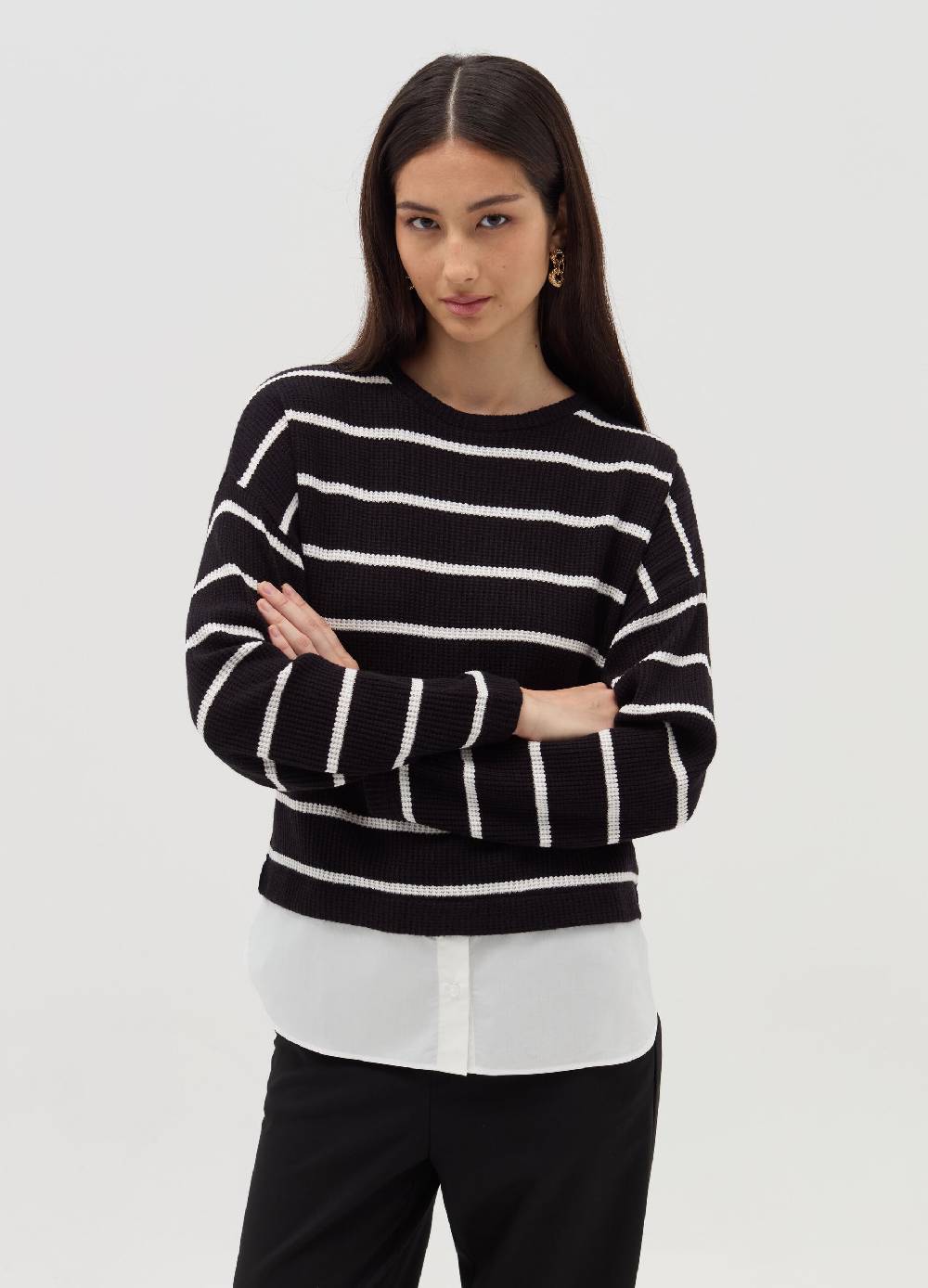 OVS T-shirt maniche lunghe con micro trama waffle Negozi Online