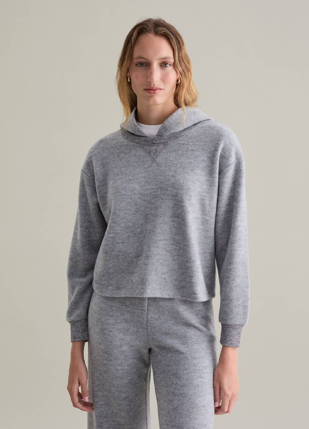 PIOMBO Top in maglia con cappuccio a maniche lunghe Acquista Ora