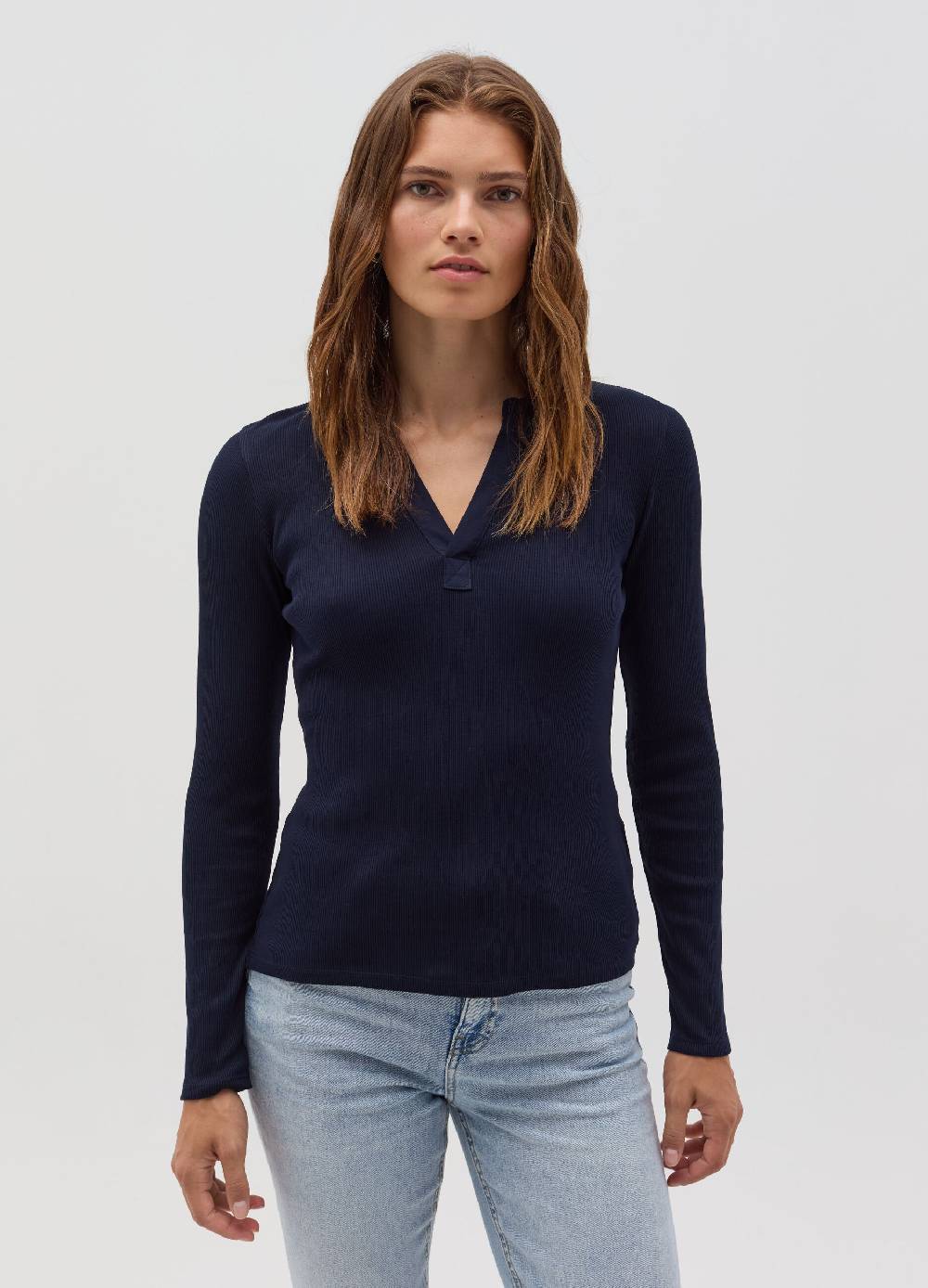 OVS T-shirt a costine sottili con scollo a V Consegna Veloce