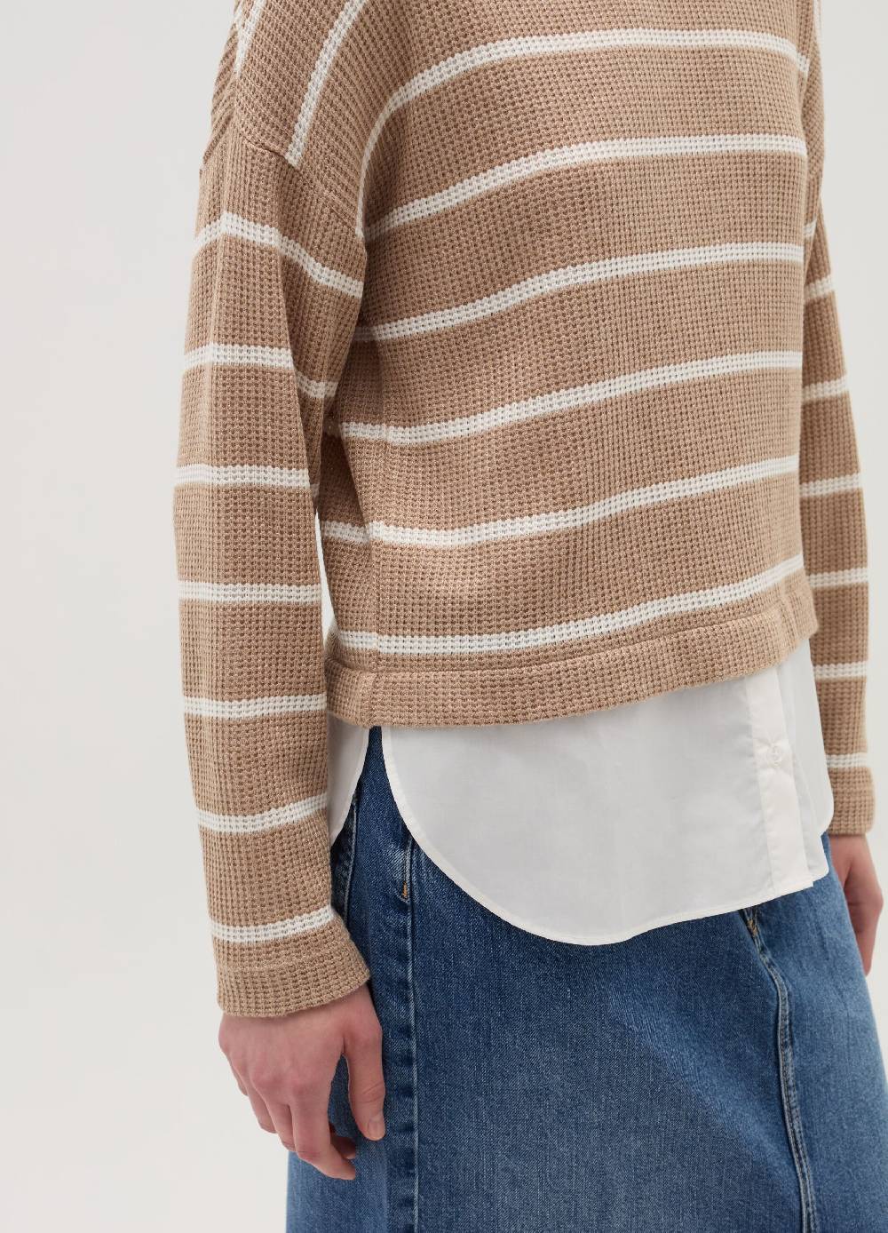 OVS T-shirt maniche lunghe con micro trama waffle Sottocosto
