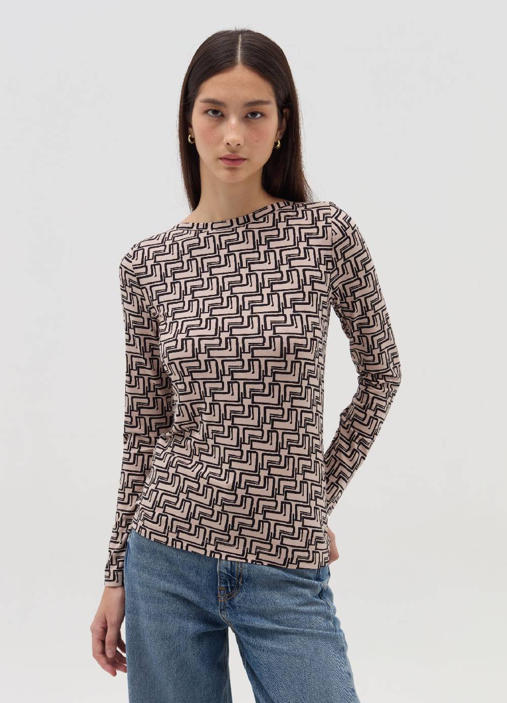 OVS T-shirt a maniche lunghe con scollo a barca In Vendita