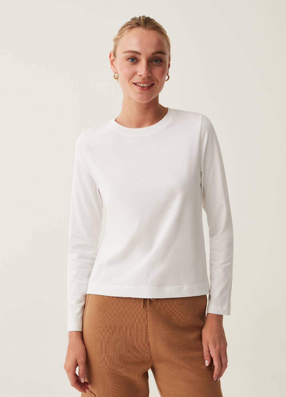 OVS T-shirt a maniche lunghe in cotone Hotsell