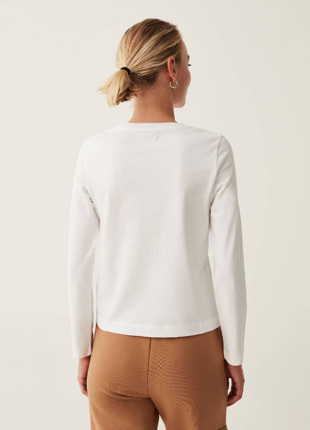OVS T-shirt a maniche lunghe in cotone Hotsell